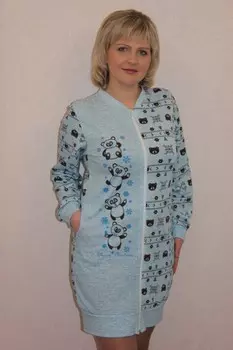 Халат трикотажный Дамия (голубой) рр
