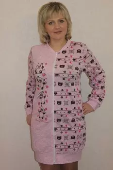 Халат трикотажный Дамия (розовый)