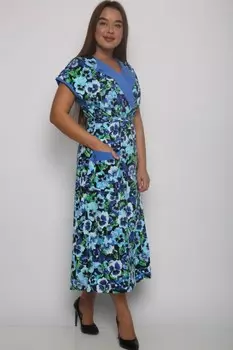 Халат трикотажный Делисия (голубой) рр