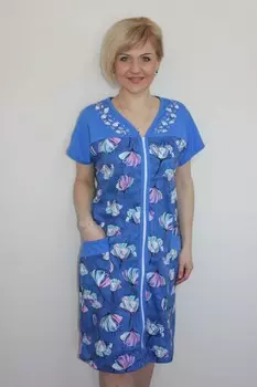 Халат трикотажный Дидиан (голубой)