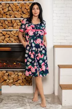 Халат трикотажный Дионис (цветы) рр