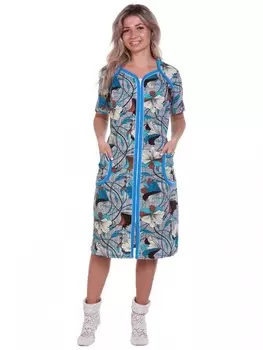 Халат трикотажный Дия (голубой)