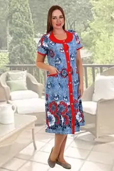 Халат трикотажный Долина (маки) рр