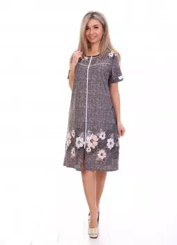 Халат трикотажный Дориана (коричневый)