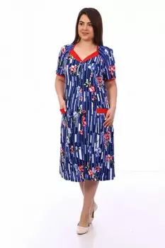 Халат трикотажный Джоанна (синий)