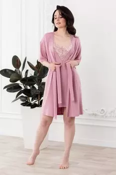 Халат трикотажный Джослин (пепельная роза)