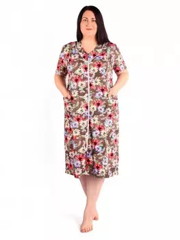 Халат трикотажный Фаина (коричневый) рр