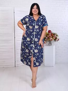 Халат трикотажный Фарида (синий)