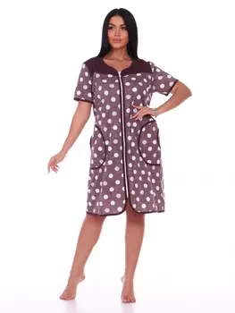 Халат трикотажный Фавста (коричневый)