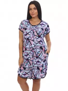 Халат трикотажный Фрок (сине-голубой) от