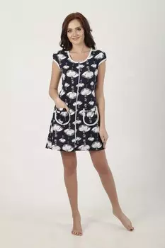 Халат трикотажный Генриетта (синий) рр