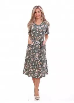 Халат трикотажный Гердана (оливковый)