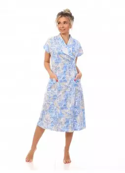 Халат трикотажный Гергана (голубой)