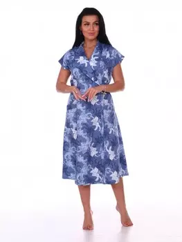 Халат трикотажный Гергана (индиго)