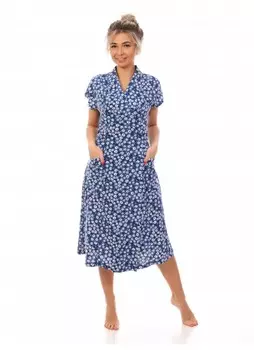 Халат трикотажный Гергана (синий)