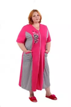 Халат трикотажный Хармони (малиновый)