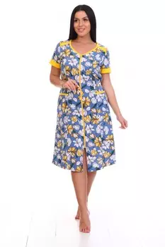 Халат трикотажный Имма (синий)