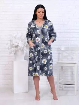 Халат трикотажный Эмира (ромашки)