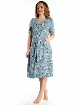 Халат трикотажный Эрика (аквамарин)