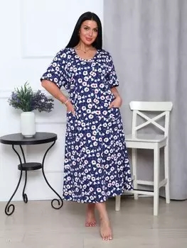 Халат трикотажный Эвелина (ромашки)