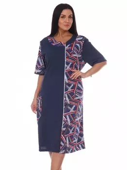 Халат трикотажный Юлия (синий)