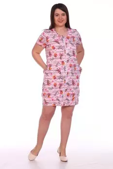 Халат трикотажный Кармина (розовый)