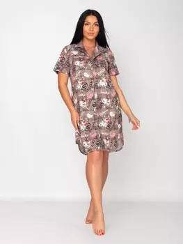 Халат трикотажный Кира (коричневый)