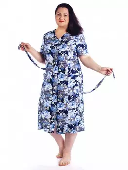 Халат трикотажный Классика (голубой)