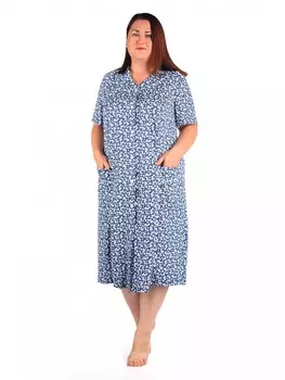 Халат трикотажный Классика (ромашки)