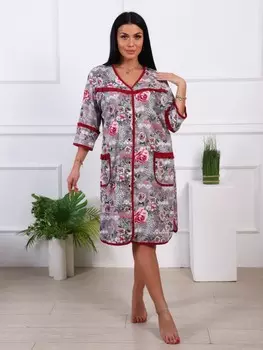 Халат трикотажный Кокетка (серый)