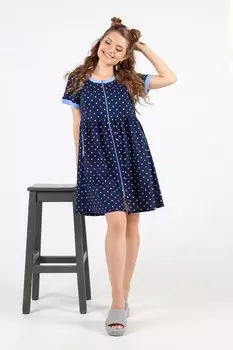 Халат трикотажный Конфетти (синий)