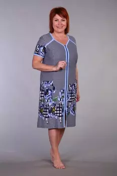 Халат трикотажный Краса (голубой)