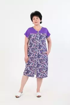 Халат трикотажный Кристэль (фиолетовый)