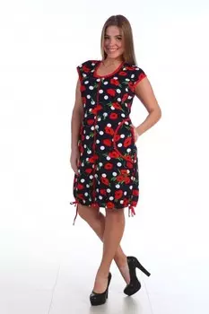 Халат трикотажный Лана (красные маки) рр