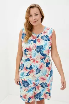 Халат трикотажный Магдалина (желто-голубой)