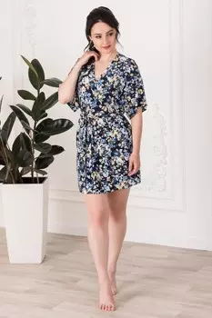 Халат трикотажный Марселин (индиго)