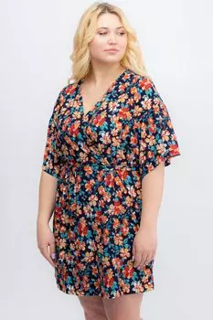 Халат трикотажный Марселин (оранжевые цветы)