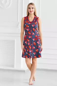 Халат трикотажный Матрешки (серый)