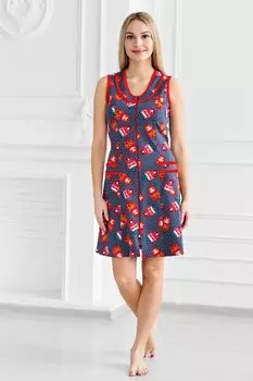 Халат трикотажный Матрешки (серый) рр