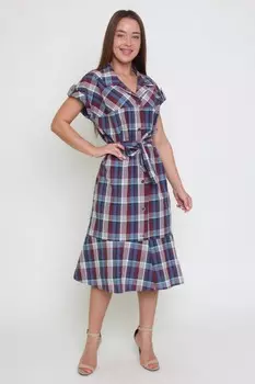 Халат трикотажный Мелани (бордово-синий) рр