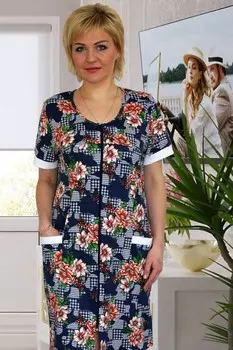 Халат трикотажный Мичелл (синий) рр