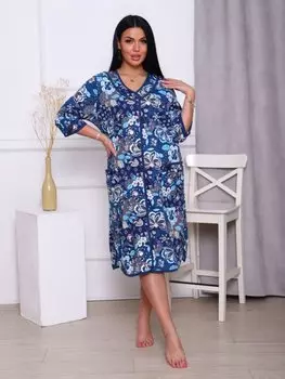 Халат трикотажный Миура (синий)