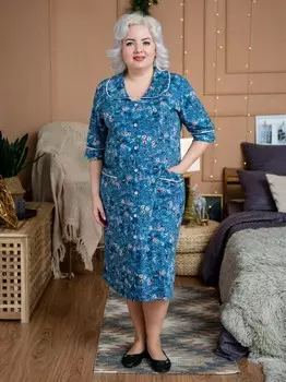 Халат трикотажный Нелли (веточки)