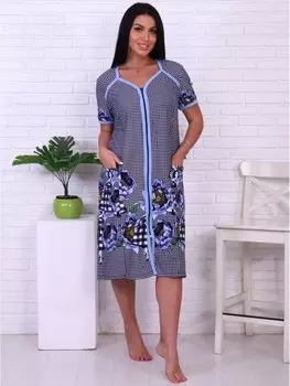 Халат трикотажный Опалин (голубой)