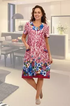 Халат трикотажный Плаза (бордово-розовый) рр