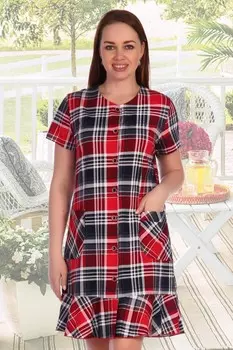 Халат трикотажный Поллиана (красный) рр