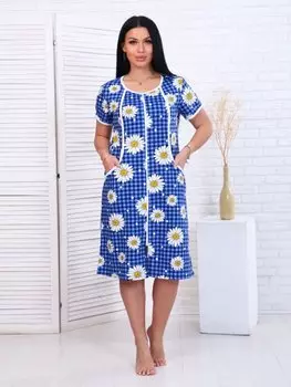 Халат трикотажный Радмила (синий)