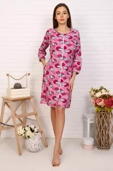 Халат трикотажный Раиса (розовый)