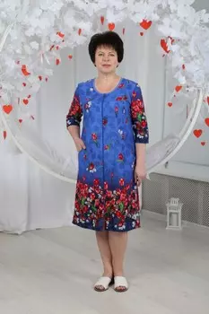 Халат трикотажный Ракель (тюльпаны)
