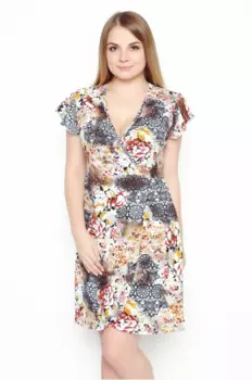 Халат трикотажный Реджина (бежево-серый)